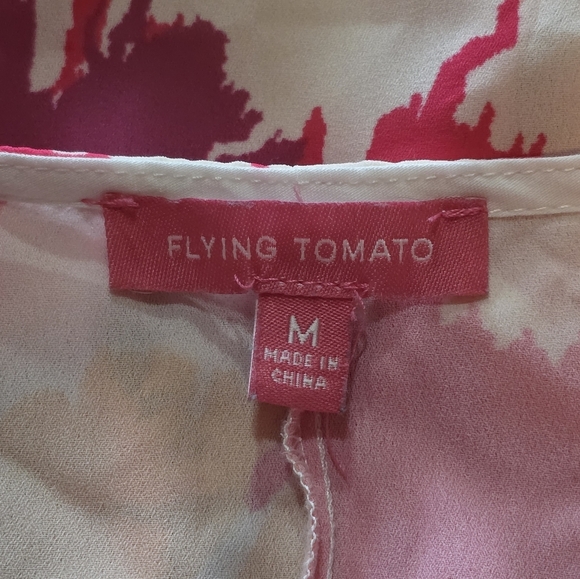 Flying Tomato Pink Floral Maxi Dress M Boho Kimono Sleeve Smocked Waist - Picture 11 of 12